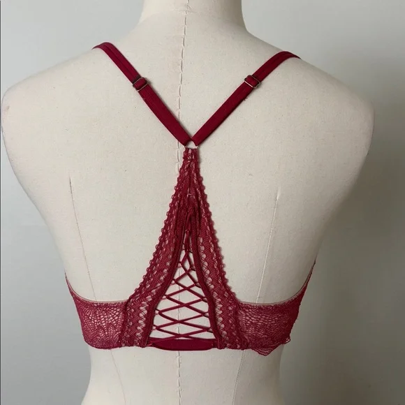 Victoria's Secret Very Sexy Push Up Bra Pink Lace Racerback Front Clasp Size 34C - Picture 6 of 11
